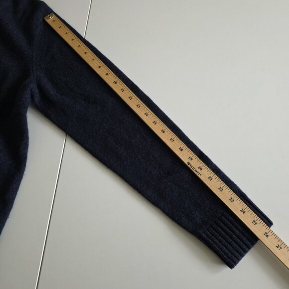 Black Brown 1826 Wool Blend Sweater XL Mens Navy Full Zip Mock Neck LS Pockets - Picture 6 of 13